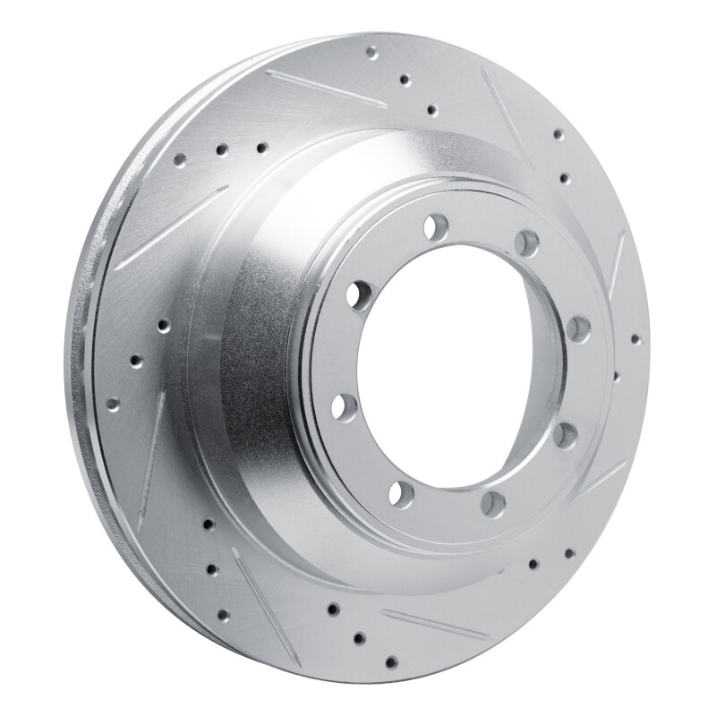 Ford E-350 Super Duty Brake Rotor (1) - Rear Right - R1 Concepts - Drilled & Slotted - Silver - `08-`19